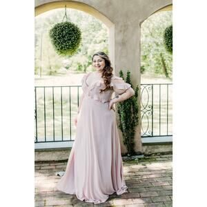 Hayley Paige Occasions Chiffon Ruffle Dress size 18